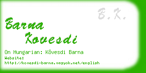 barna kovesdi business card