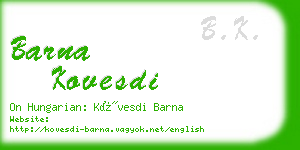 barna kovesdi business card